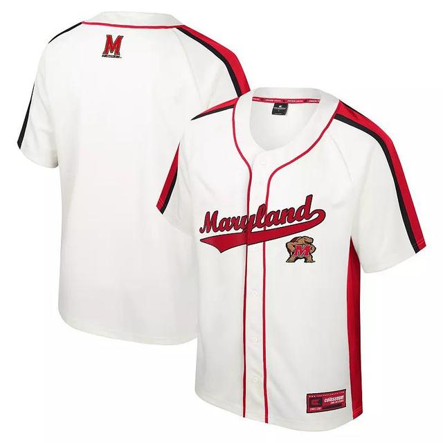 Mens Colosseum Cream Maryland Terrapins Ruth Button-Up Baseball Jersey Product Image