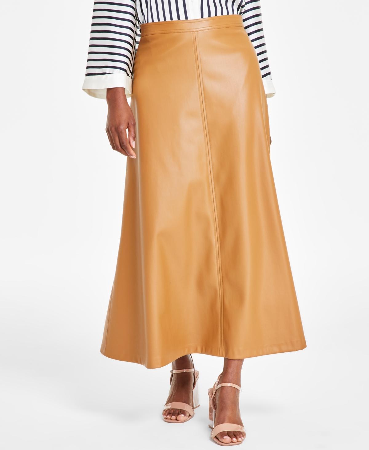 Vince Camuto Faux Leather A-Line Skirt Product Image