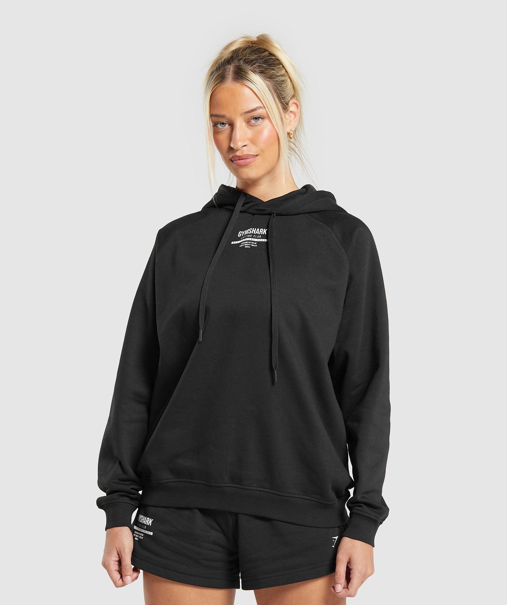 Gymshark Care Label Graphic Brushed Hoodie - Black Female product image