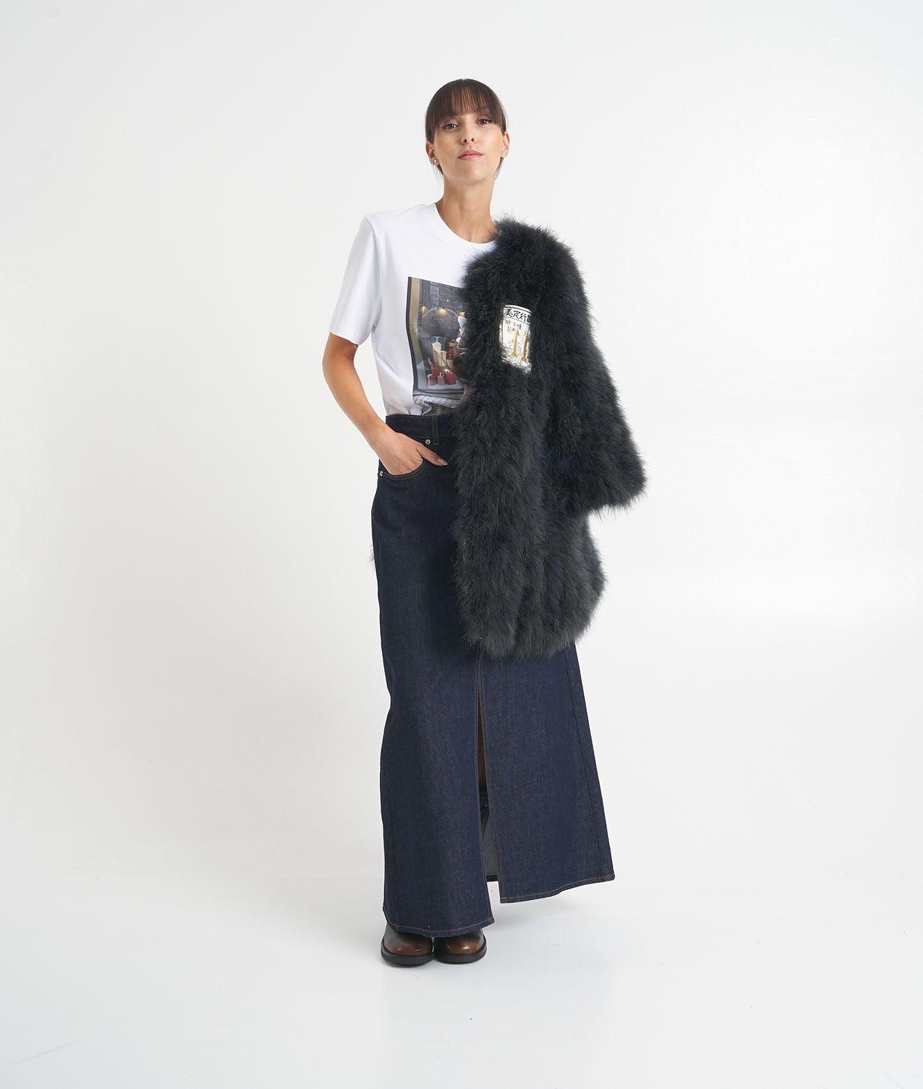 Denim skirt with slit ‘Farm’ Product Image