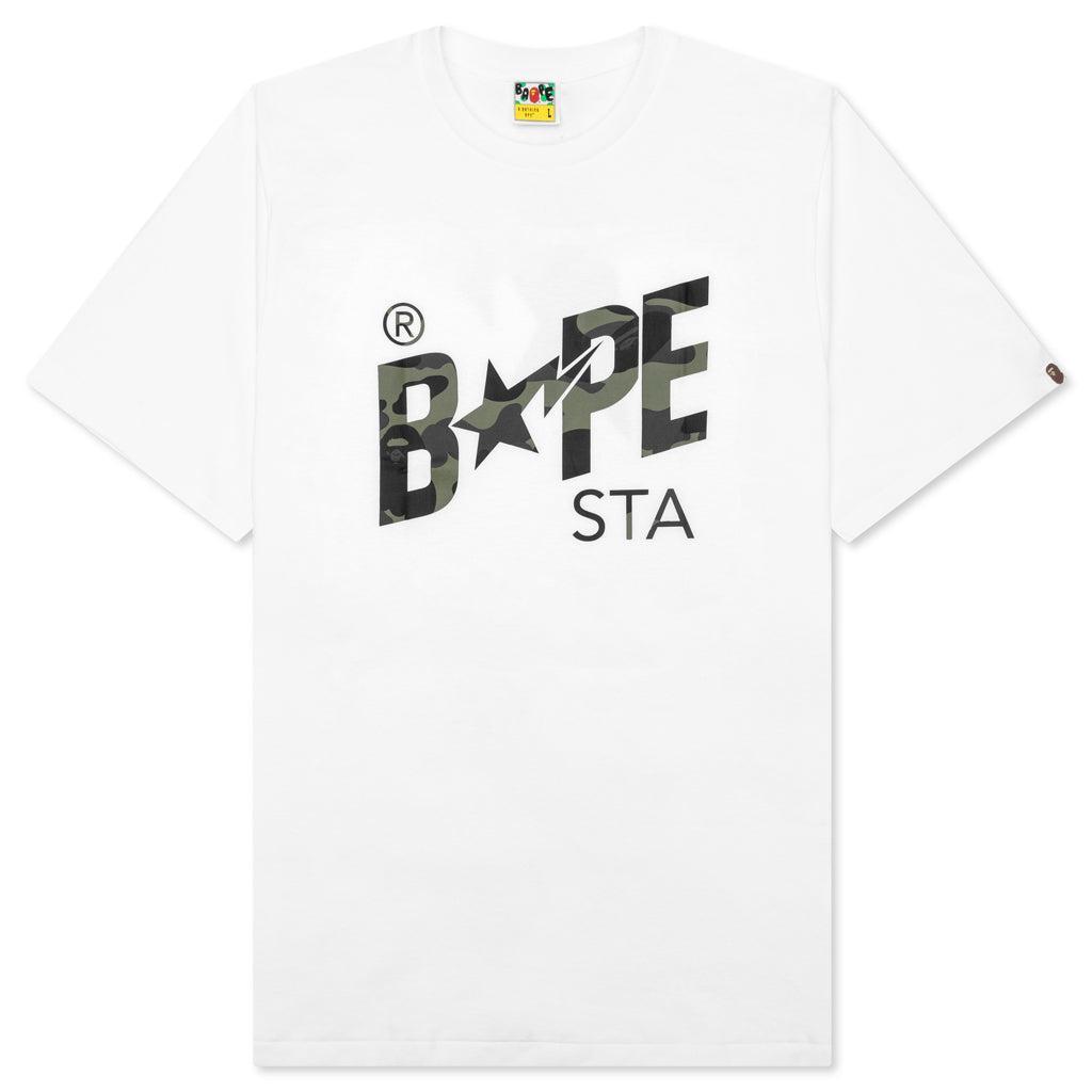 1st Camo Bape STA Tee - White/Green Male Product Image