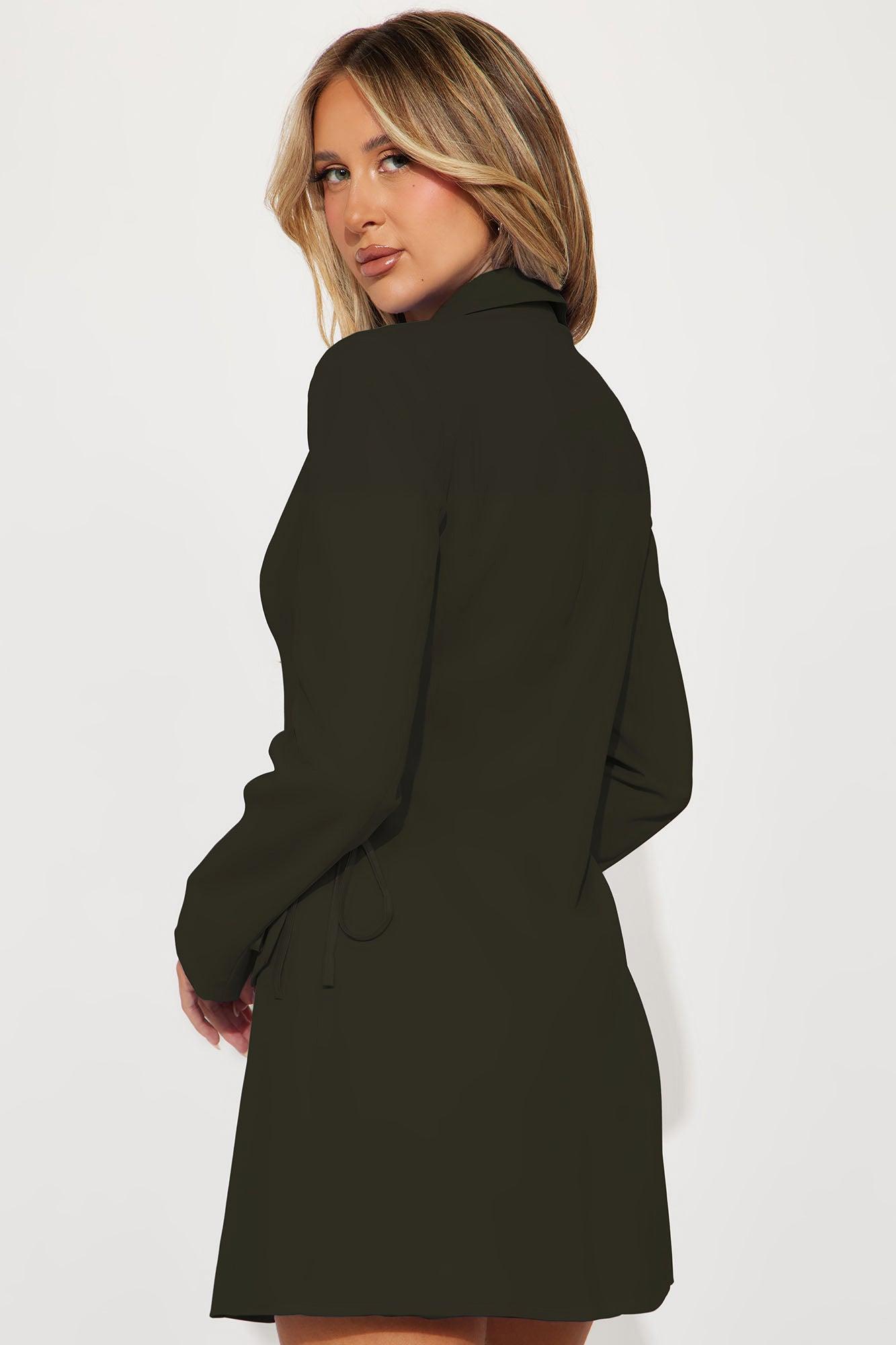 Jade Blazer Mini Dress - Olive Product Image