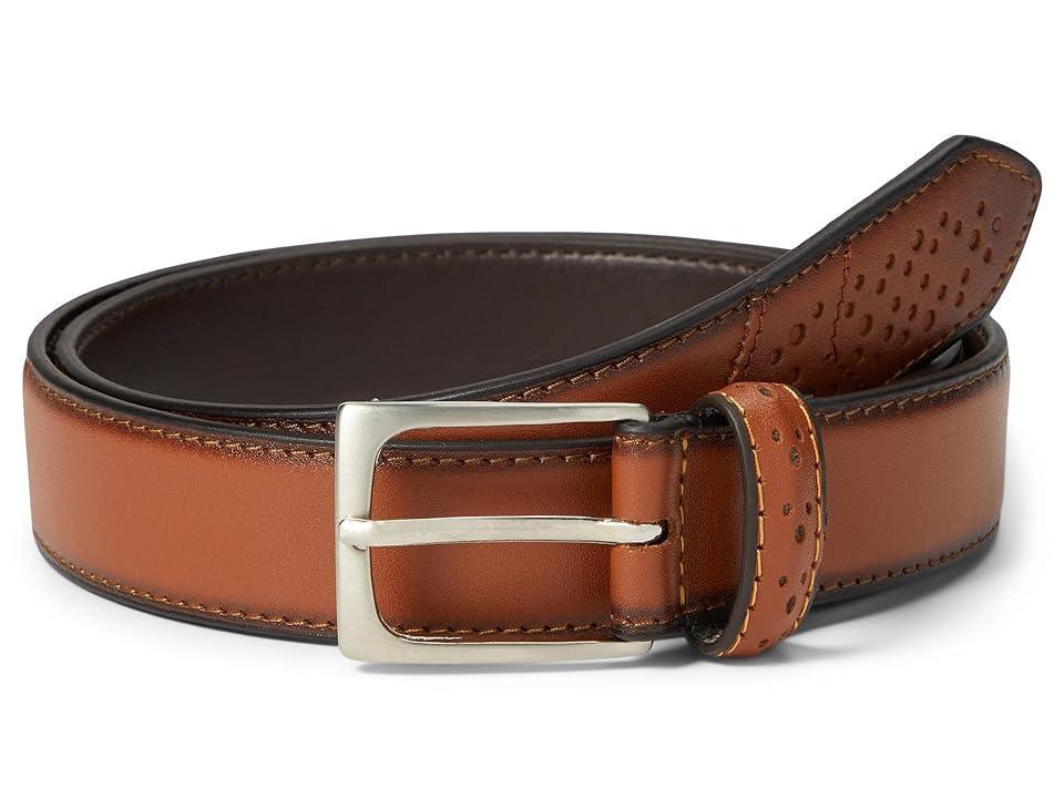 Florsheim Full Grain Leather Belt with Wing Tip Style Tail 32mm (Saddle Tan) Men's Belts Product Image