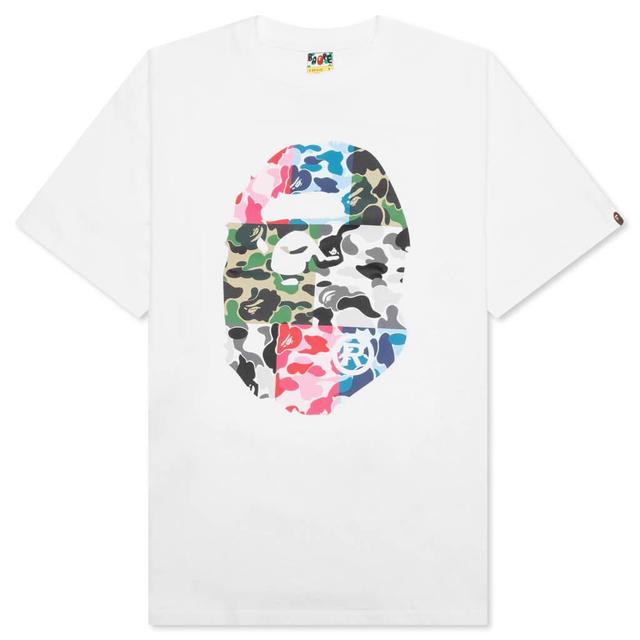 Abc Camo Crazy Big Ape Head Tee - White Male Product Image