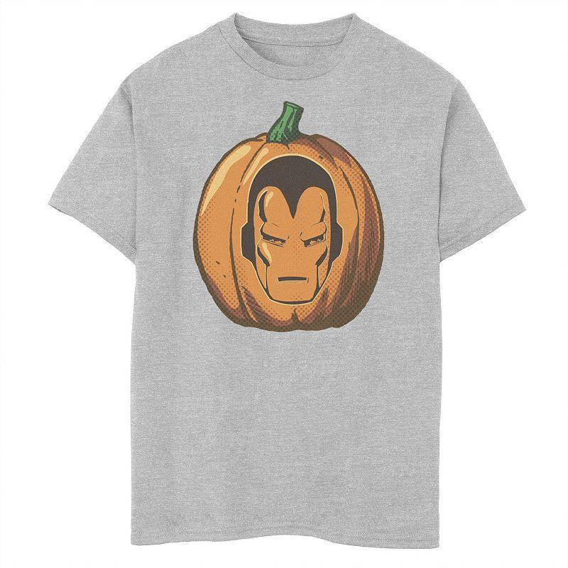 Boys 8-20 Marvel Avengers Iron Man Halloween Pumpkin Graphic Tee, Boys Athletic Grey Product Image