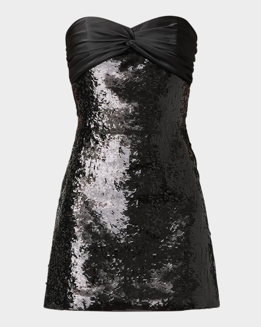 Dolly Strapless Twist-Front Sequin Mini Dress Product Image