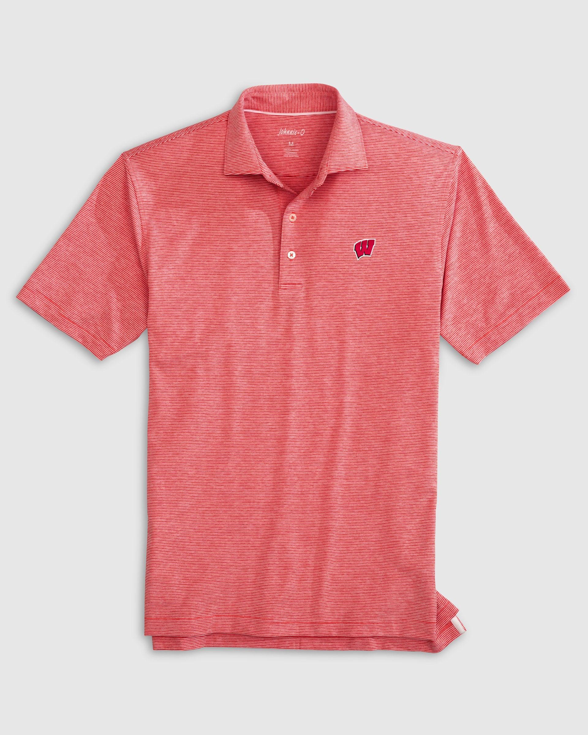 Wisconsin Lyndonn Striped Jersey Performance  Polo Product Image