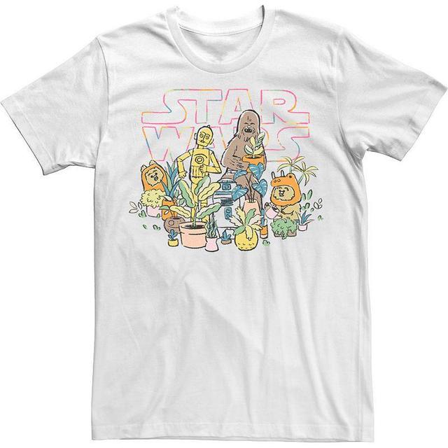 Mens Star Wars C-3PO And Chewbacca Plant Doodle Tee Product Image