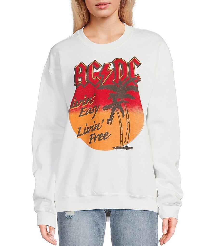 Junk Food Crewneck ACDC Fleece Sweatshirt Product Image