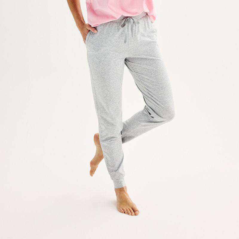 Womens Sonoma Goods For Life Cotton Modal Cuffed Sleep Pants Medium Cumulus Grey Product Image