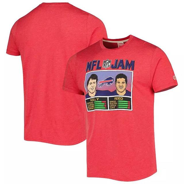 Mens Homage Andre Reed & Jim Kelly Heather Buffalo Bills NFL Jam Retired Tri-Blend T-Shirt Product Image