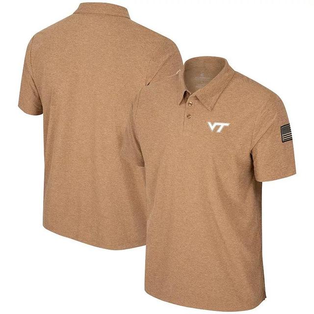 Mens Colosseum Khaki Virginia Tech Hokies OHT Military Appreciation Cloud Jersey Desert Polo Product Image