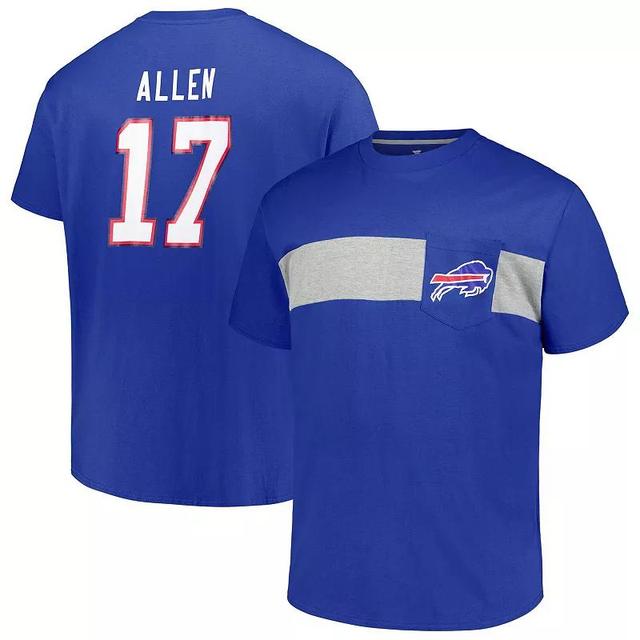 Fanatics Mens Josh Allen Royal Buffalo Bills Big Tall T-Shirt Product Image