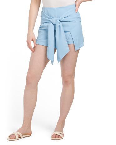 Tie Front Mini Skort for Women Product Image