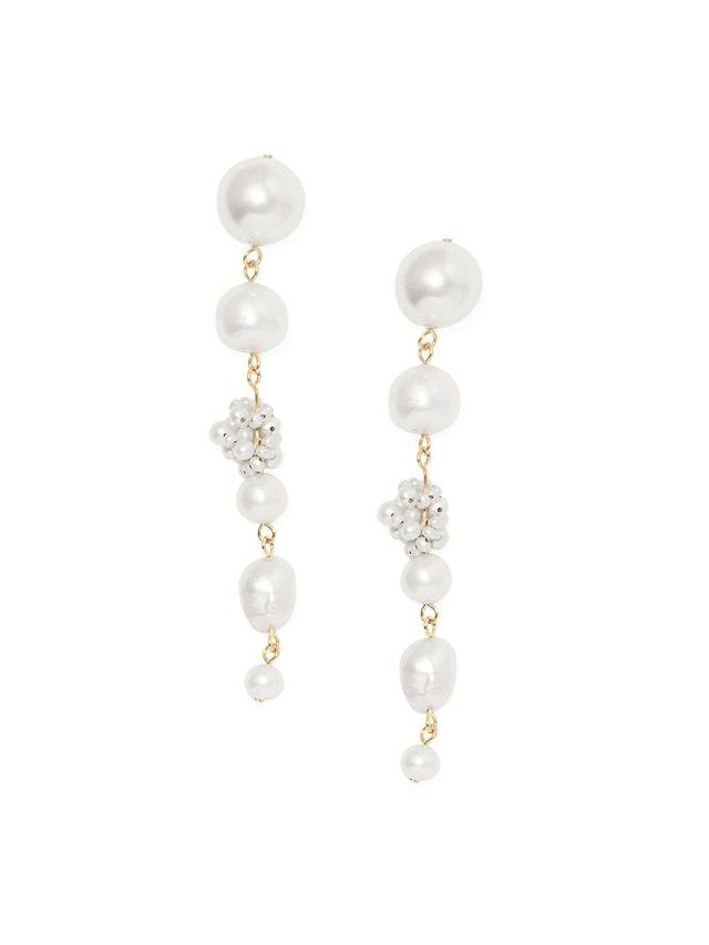 Womens Ebb Poetic Justice 14K-Gold-Plated & Cultured Freshwater Pearl Drop Earrings Product Image