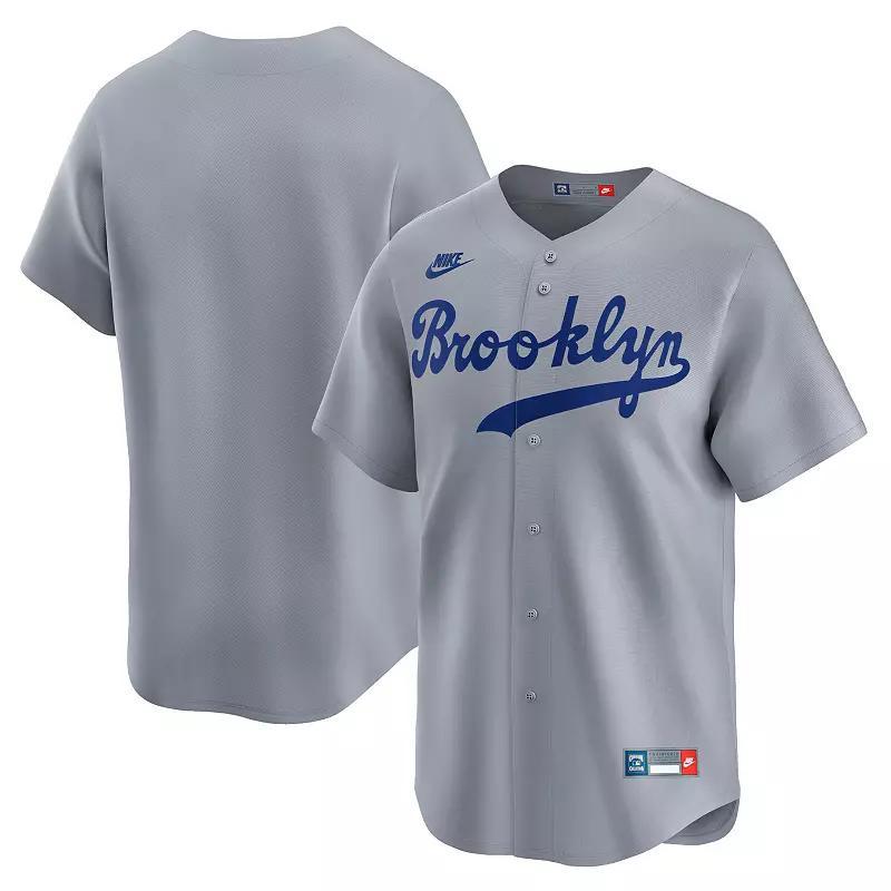 Mens Nike Gray Brooklyn Dodgers Cooperstown Collection Limited Jersey Product Image