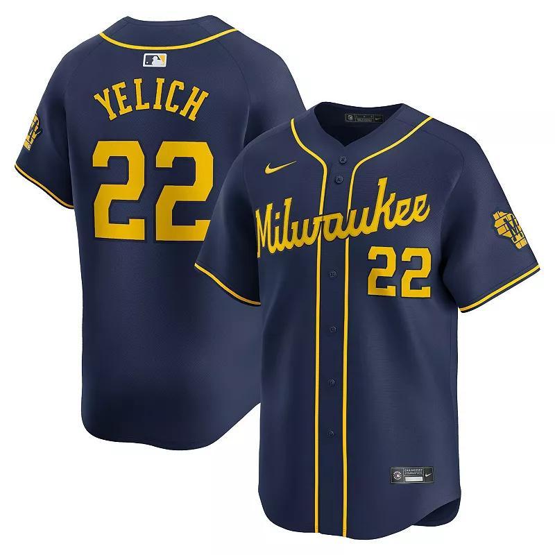 Christian Yelich Milwaukee Brewers Nike Mens Dri-FIT ADV MLB Limited Jersey Product Image