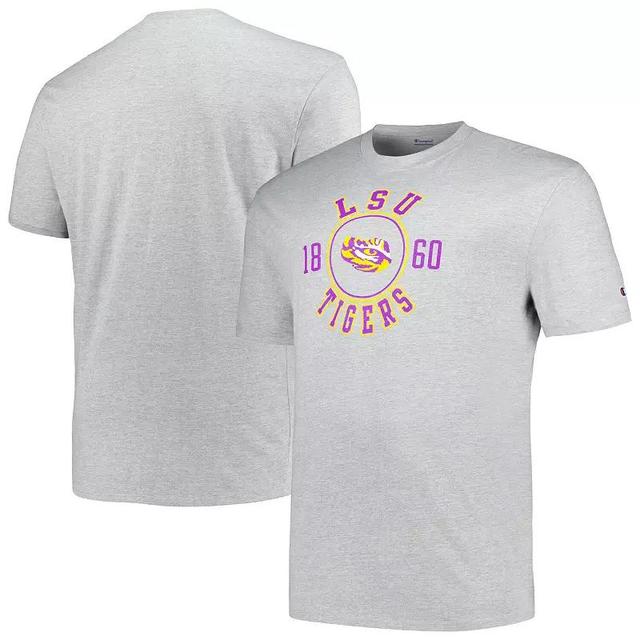 Mens Champion Heather Gray LSU Tigers Big & Tall Circle Logo T-Shirt Product Image