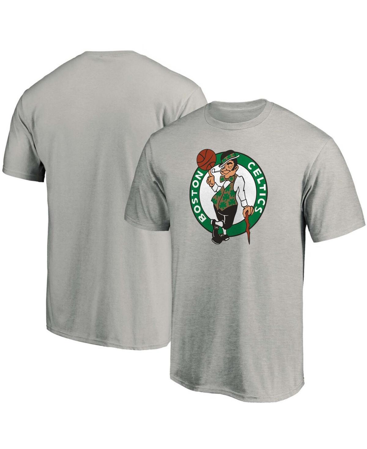 Mens Big and Tall Heathered Gray Boston Celtics Primary Team Logo T-shirt Product Image