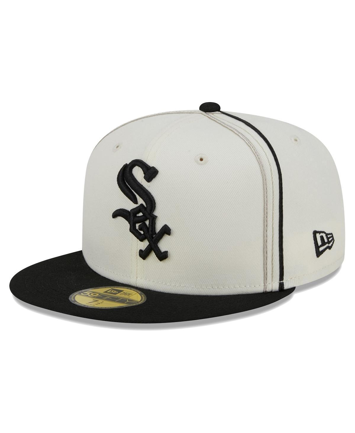 Mens New Era Cream/Black Chicago White Sox Chrome Sutash 59FIFTY Fitted Hat Product Image