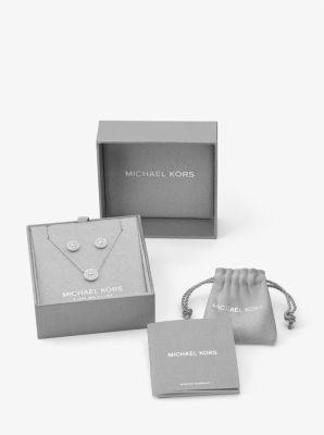 Michael Kors Brilliance Pave Disc Necklace and Stud Earring Set Product Image