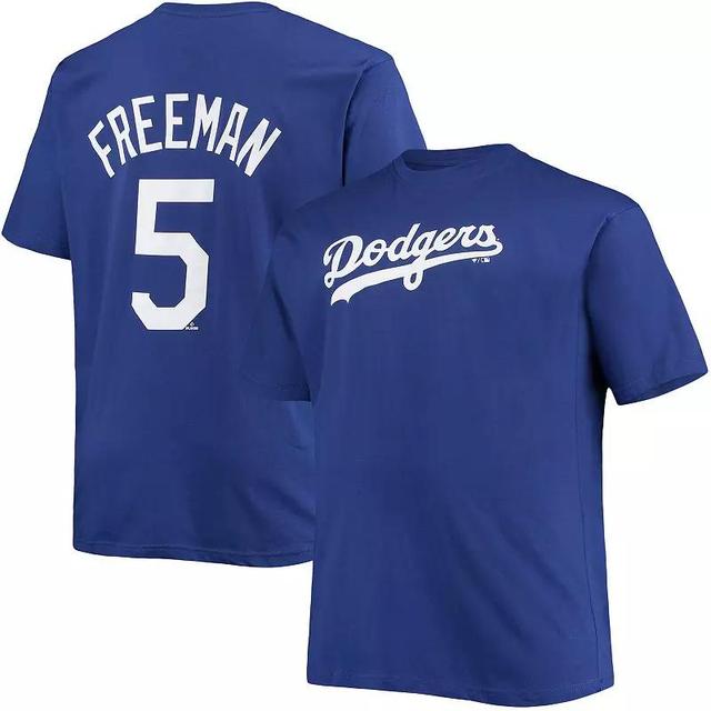 Mens Freddie Freeman Royal Los Angeles Dodgers Big and Tall Name and Number T-shirt Product Image