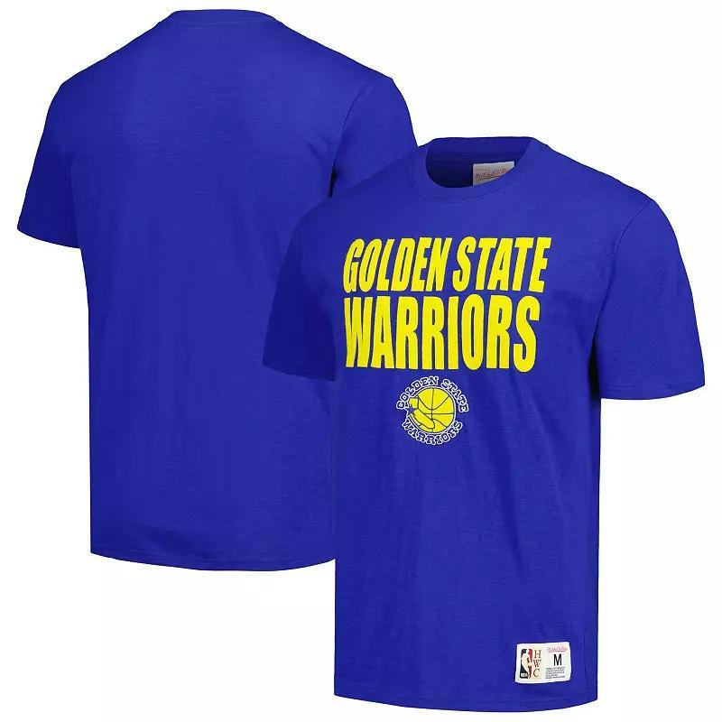 Mens Mitchell & Ness Royal Distressed Golden State Warriors Hardwood Classics Legendary Slub T-shirt Product Image