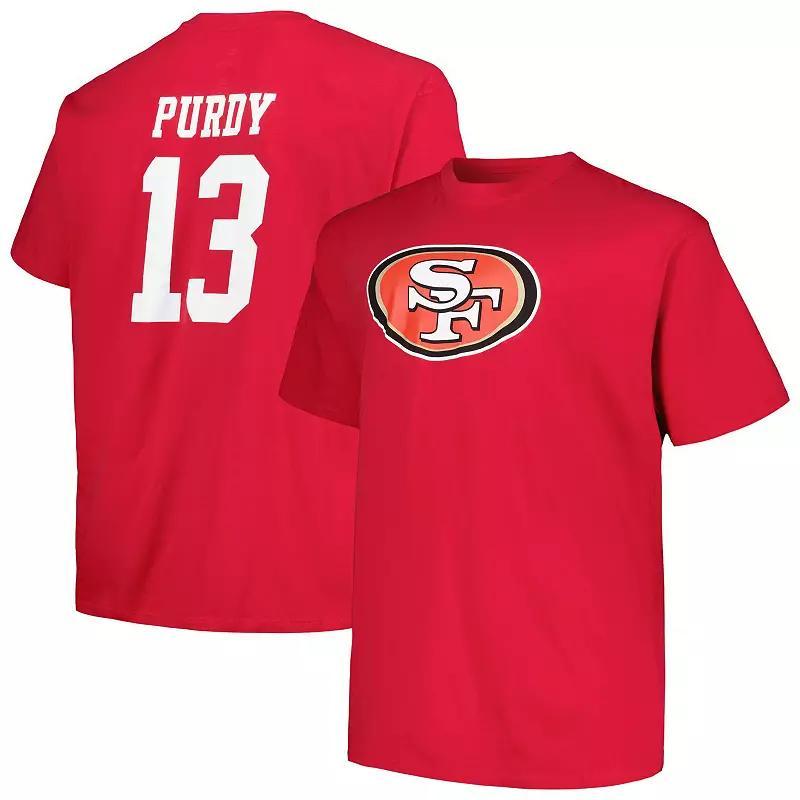 Mens Fanatics Branded Brock Purdy Scarlet San Francisco 49ers Big & Tall Player Name & Number T-Shirt Product Image