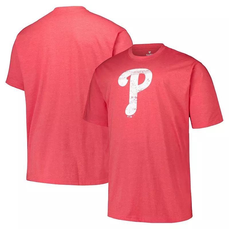 Mens Profile Heather Philadelphia Phillies Big & Tall Weathered Logo T-Shirt Product Image