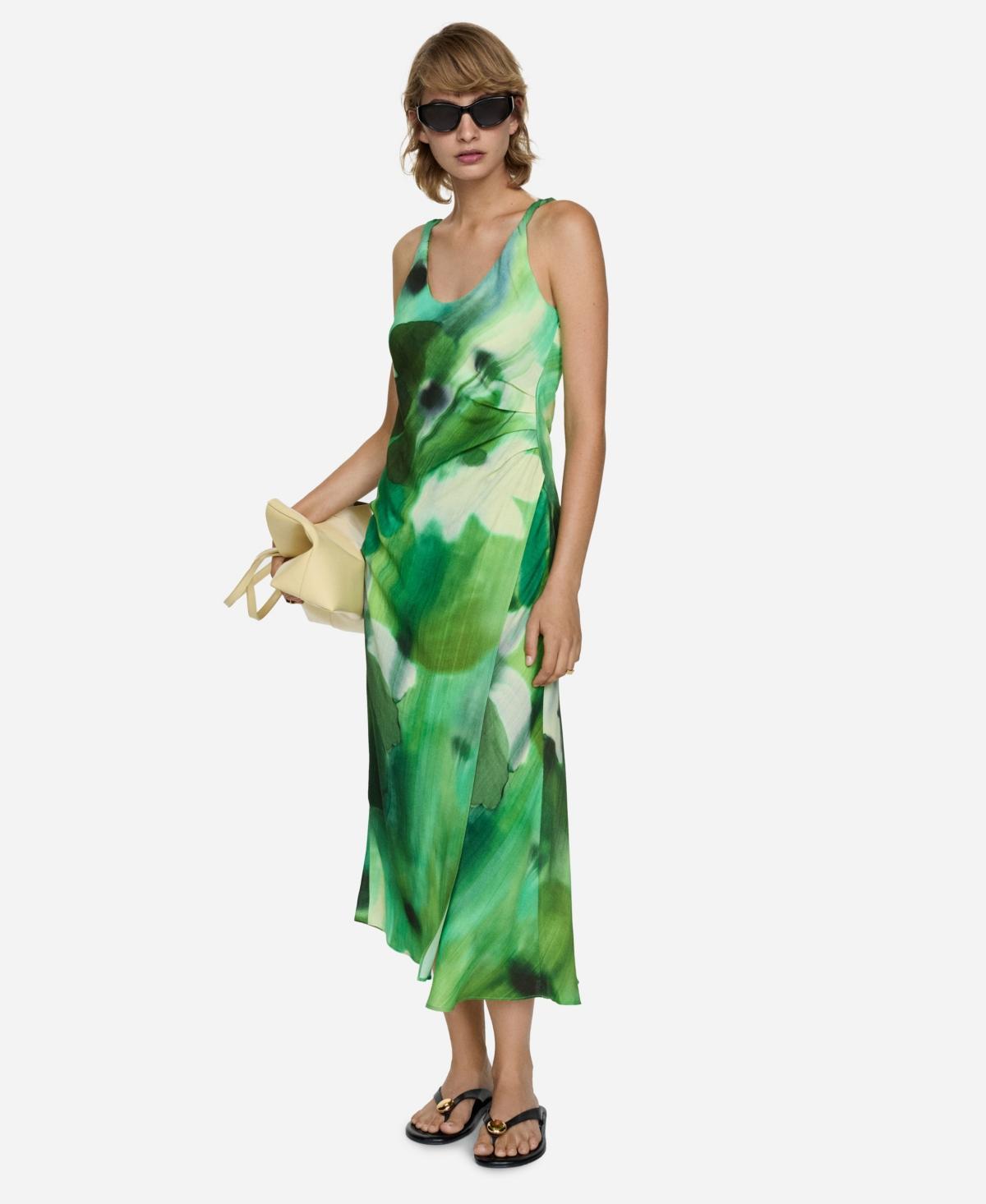 Mango Womens Draped Detail Printed Dress Product Image