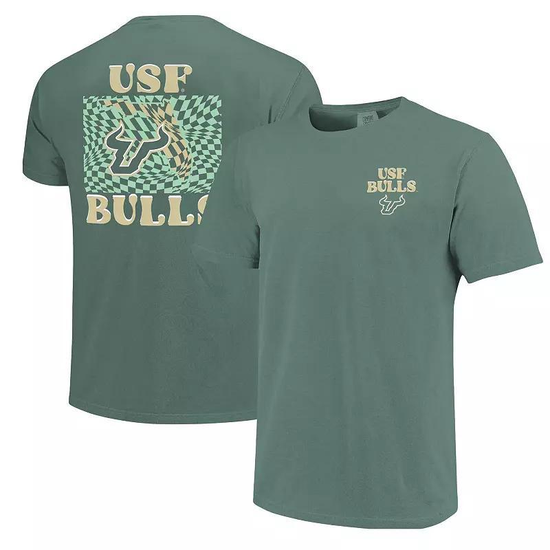 Womens Green South Florida Bulls Comfort Colors Checkered Mascot T-Shirt Product Image