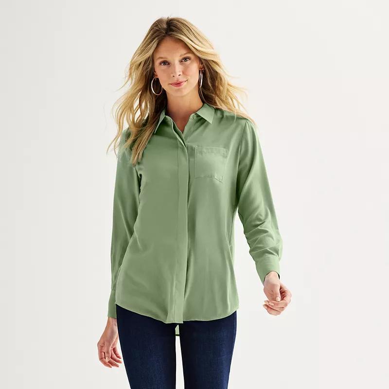 Womens Nine West Drapey Button Down Shirt Product Image