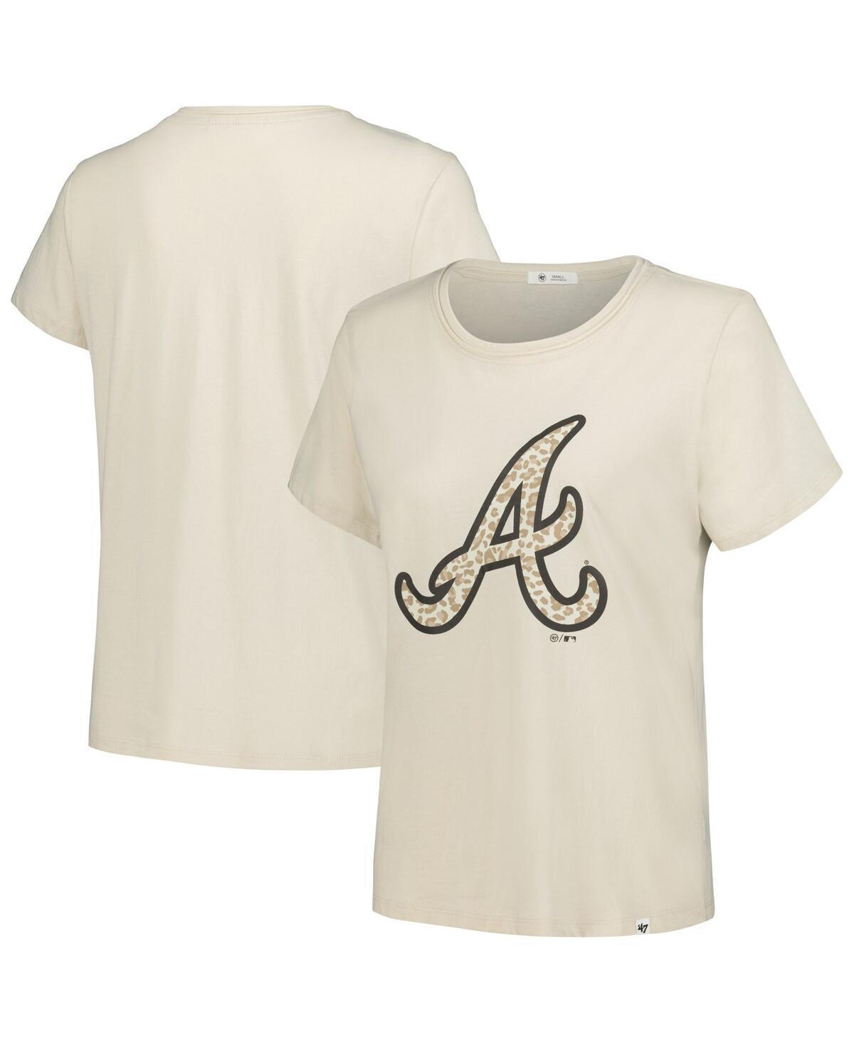 47 Brand Womens Oatmeal Atlanta Braves Imprint Frankie T-Shirt Product Image