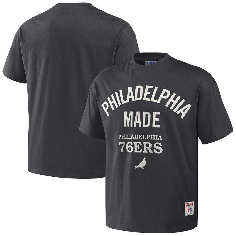 Mens Nba x Staple Anthracite Philadelphia 76ers Heavyweight Oversized T-shirt Product Image