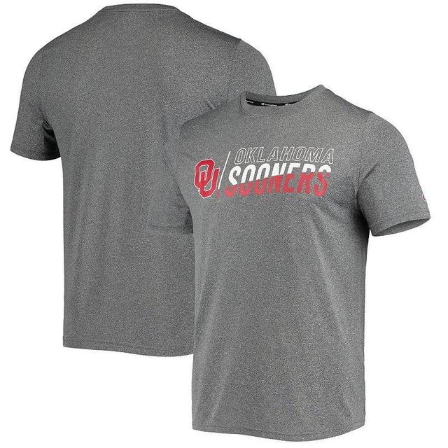 Mens Champion Gray Oklahoma Sooners Slash Stack T-Shirt Product Image