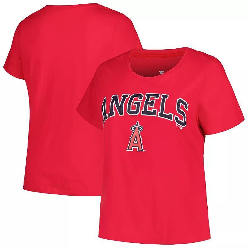 Womens Profile Los Angeles Angels Plus Size Arch Logo T-Shirt Product Image