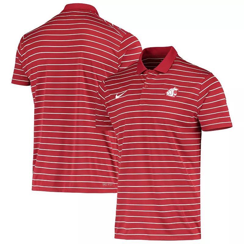 Mens Nike Crimson Washington State Cougars Victory Stripe Performance Polo Product Image