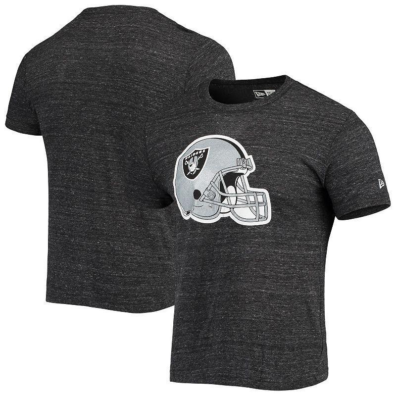 Mens New Era Black Las Vegas Raiders Helmet Logo Tri-Blend T-Shirt product image