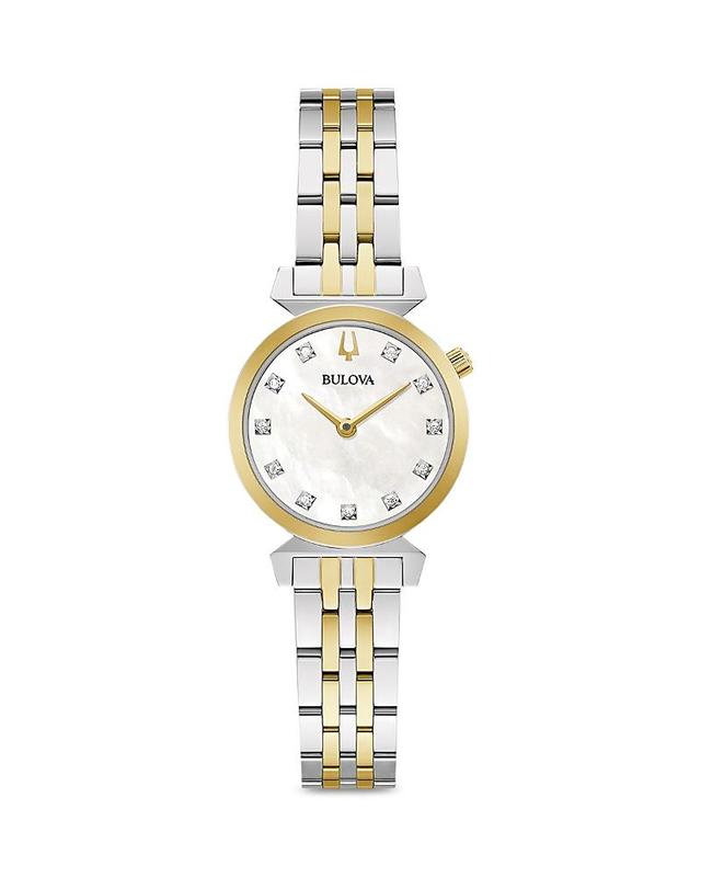 Bulova Womens Classic Regatta Diamond-Accent Two-Tone Stainless Steel Bracelet Watch 24mm Product Image