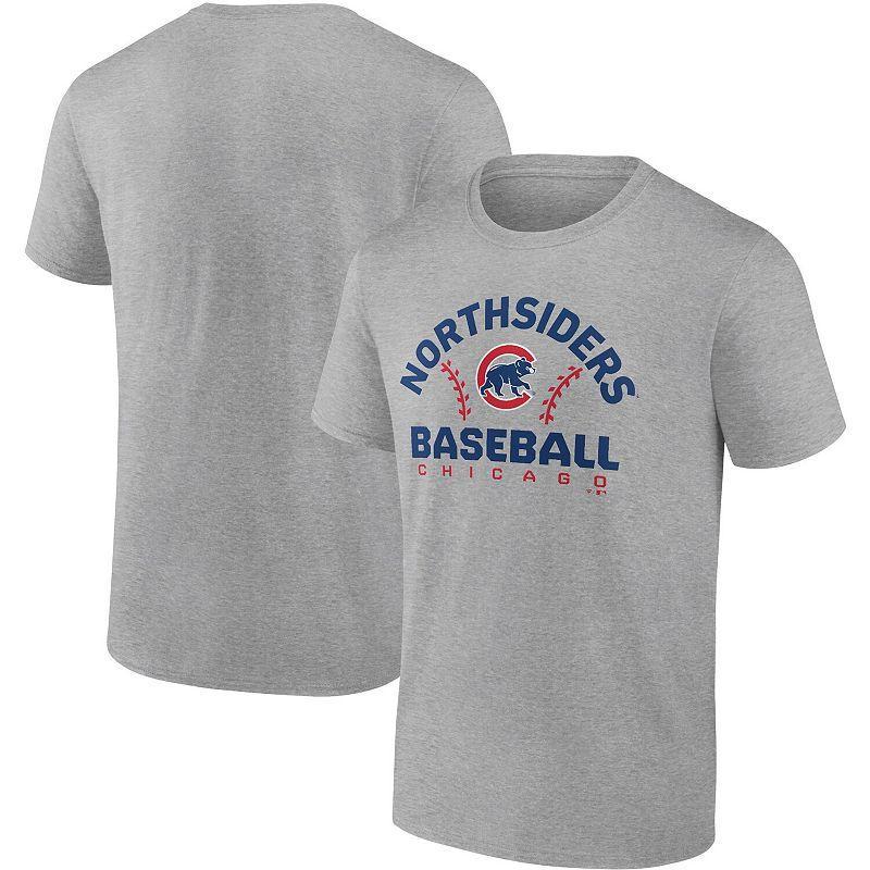 Mens Fanatics Branded Heathered Gray Chicago Cubs Iconic Go for Two T-Shirt Product Image