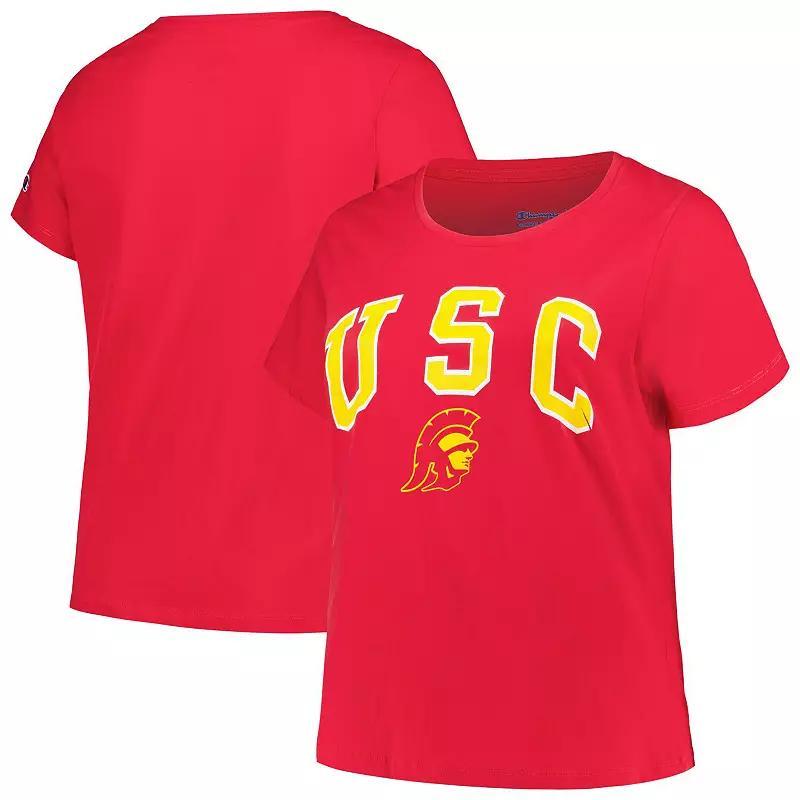 Womens Profile Cardinal USC Trojans Plus Size Arch Over Logo Scoop Neck T-Shirt Product Image