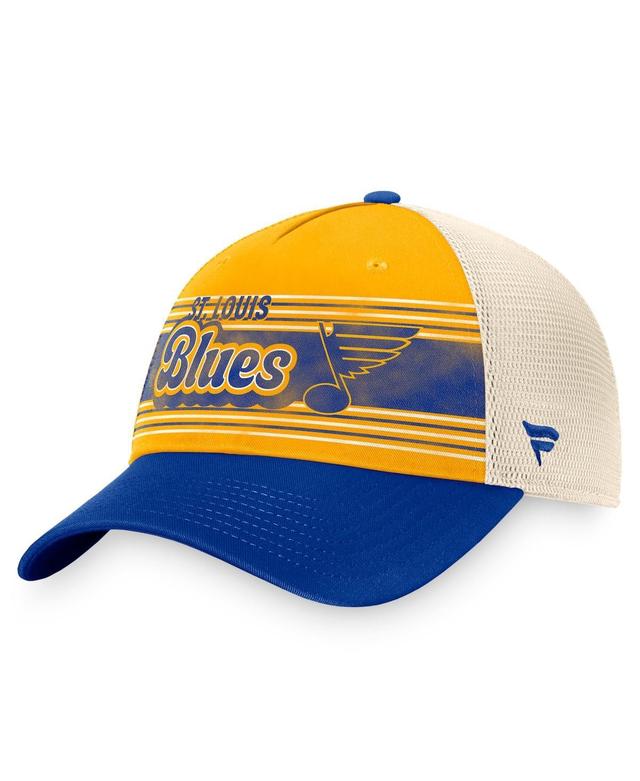 Mens Fanatics Gold Distressed St. Louis Blues Heritage Vintage-Like Trucker Adjustable Hat - Gold Product Image