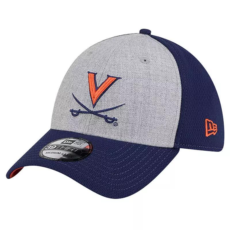 Mens New Era Heather Gray/Navy Virginia Cavaliers Two-Tone 39THIRTY Flex Hat Product Image