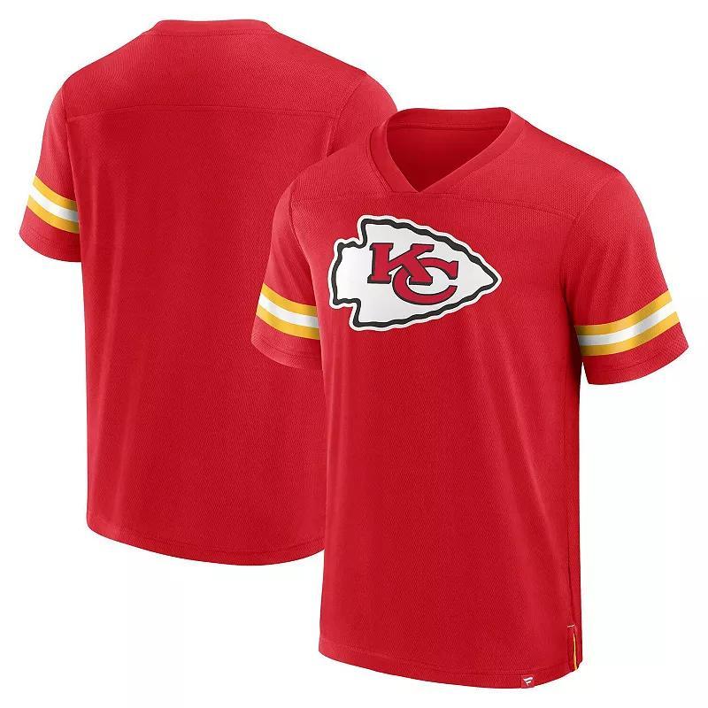 Mens Fanatics Branded Kansas City Chiefs Jersey Tackle V-Neck T-Shirt Product Image