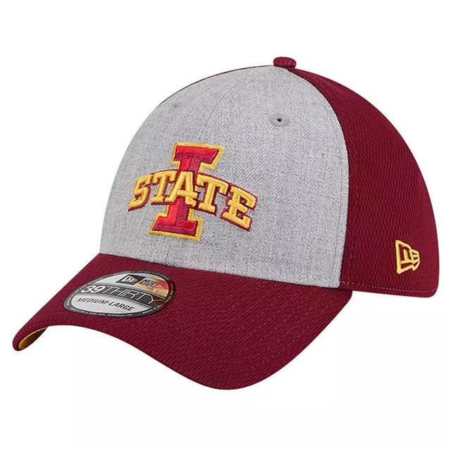 Mens New Era Heather Gray/Cardinal Iowa State Cyclones Two-Tone 39THIRTY Flex Hat Product Image