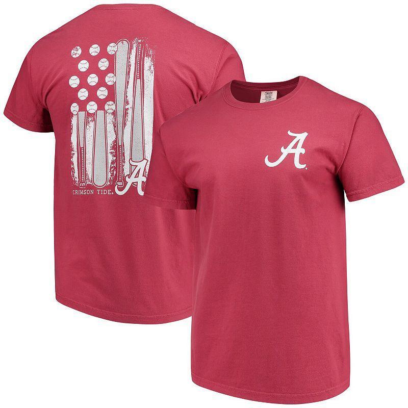 Mens Crimson Alabama Crimson Tide Baseball Flag Comfort Colors T-Shirt Red Product Image