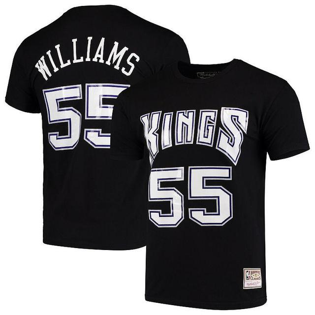 Mens Mitchell & Ness Jason Williams Black Sacramento Kings Hardwood Classics Team Name & Number T-Shirt Product Image