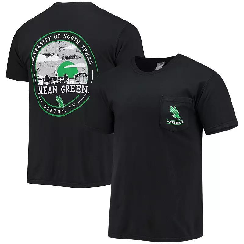 Mens Black North Texas Mean Green Circle Campus Scene T-Shirt Product Image