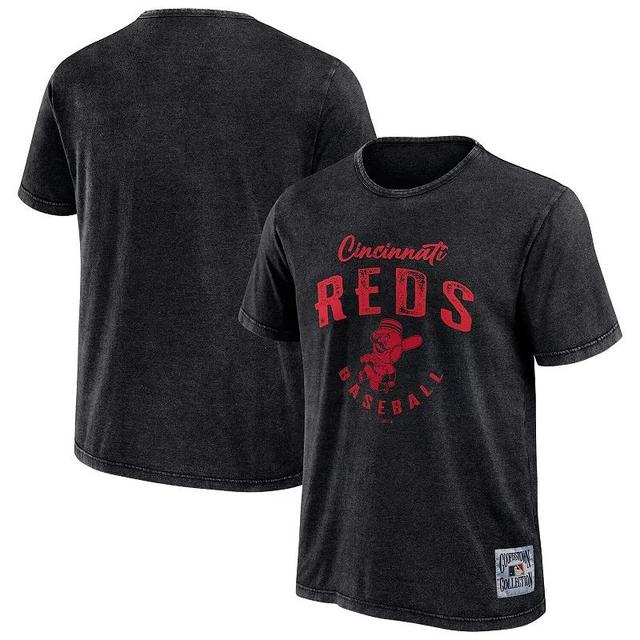 Mens Darius Rucker Collection by Fanatics Black Cincinnati Reds Cooperstown Collection Washed T-Shirt Product Image