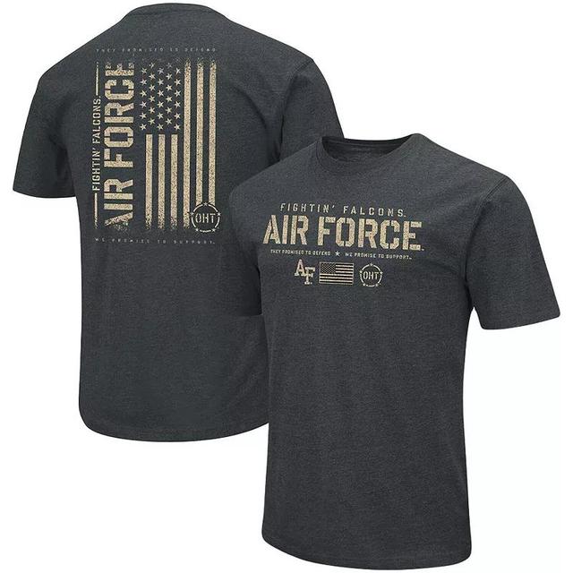 Mens Colosseum Heathered Black Air Force Falcons OHT Military Appreciation Flag 2.0 T-Shirt Product Image